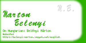marton belenyi business card