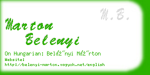 marton belenyi business card
